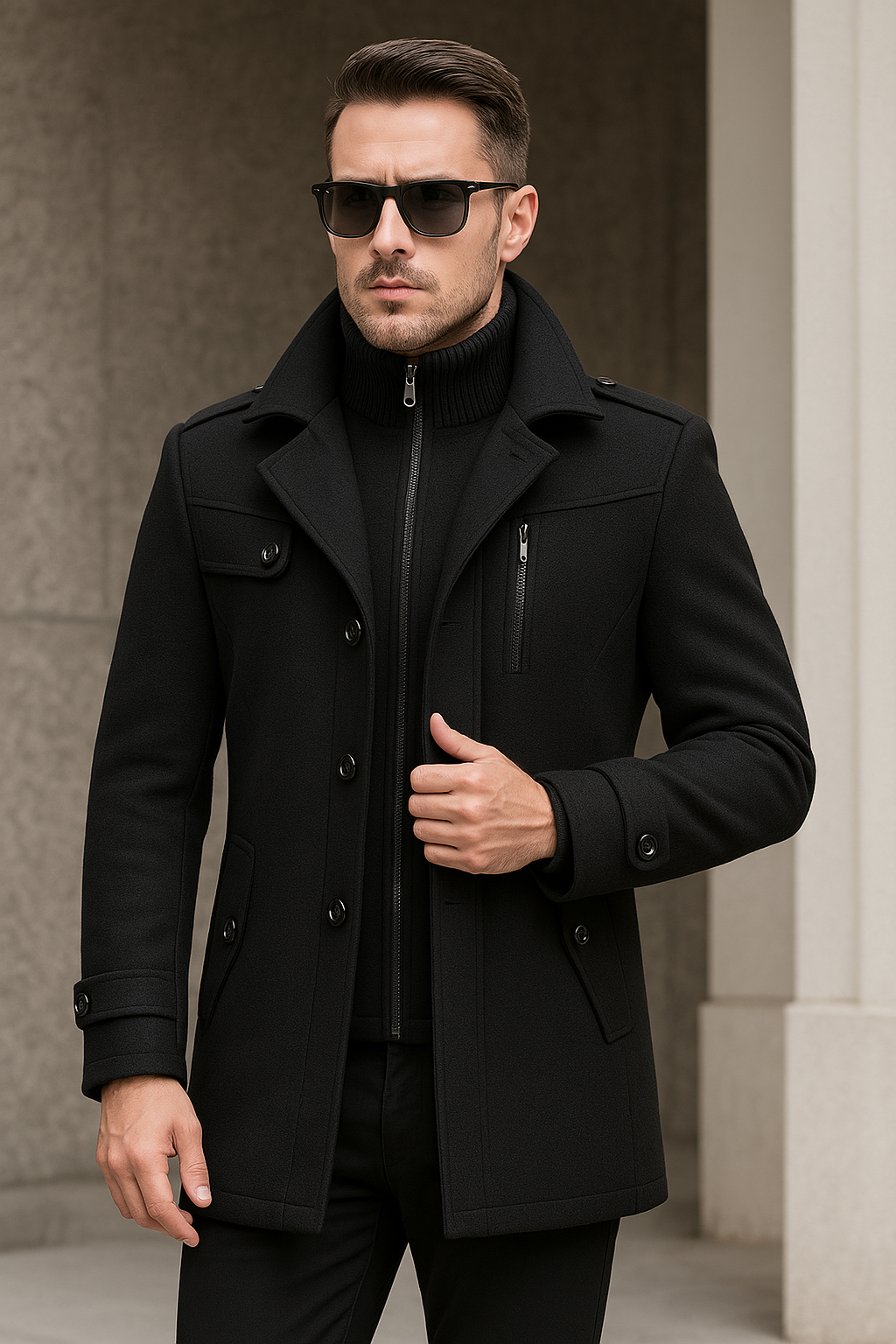 Casaco Masculino Europeu Elegante